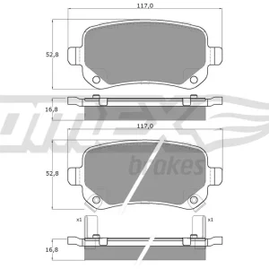 Zestaw klocków hamulcowych, hamulce tarczowe TOMEX BRAKES TX 17-84 Ostatnie sztuki