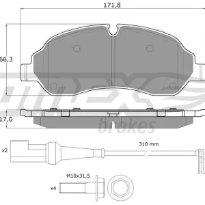 Kup teraz Zestaw klocków hamulcowych, hamulce tarczowe TOMEX BRAKES TX 18-04