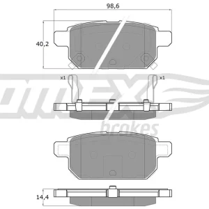 Rabat Zestaw klocków hamulcowych, hamulce tarczowe TOMEX BRAKES TX 18-14