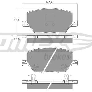 Bezpieczne zakupy Zestaw klocków hamulcowych, hamulce tarczowe TOMEX BRAKES TX 18-17