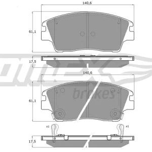 Darmowa dostawa Zestaw klocków hamulcowych, hamulce tarczowe TOMEX BRAKES TX 18-67