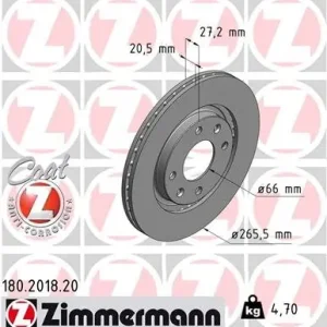 Tarcza hamulcowa ZIMMERMANN 180.2018.20 Bezpieczne zakupy