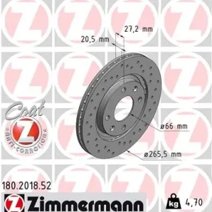Tarcza hamulcowa ZIMMERMANN 180.2018.52 Sprawdź teraz