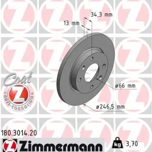 Tarcza hamulcowa ZIMMERMANN 180.3014.20 Sprawdź teraz