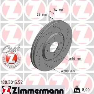 Ostatnia szansa Tarcza hamulcowa ZIMMERMANN 180.3015.52