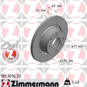 Tarcza hamulcowa ZIMMERMANN 180.3016.20 Popularny