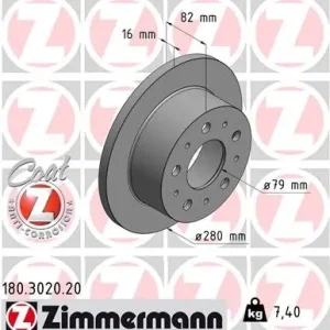 Tarcza hamulcowa ZIMMERMANN 180.3020.20 Bestseller