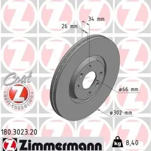 Szybka wysyłka Tarcza hamulcowa ZIMMERMANN 180.3023.20