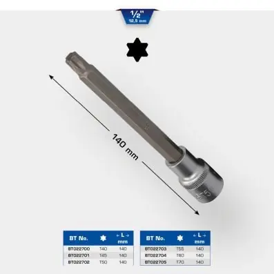 Ostatnie sztuki NASADKA 1/2 TORX Z BIEM, 140 MM DŁUGA, T